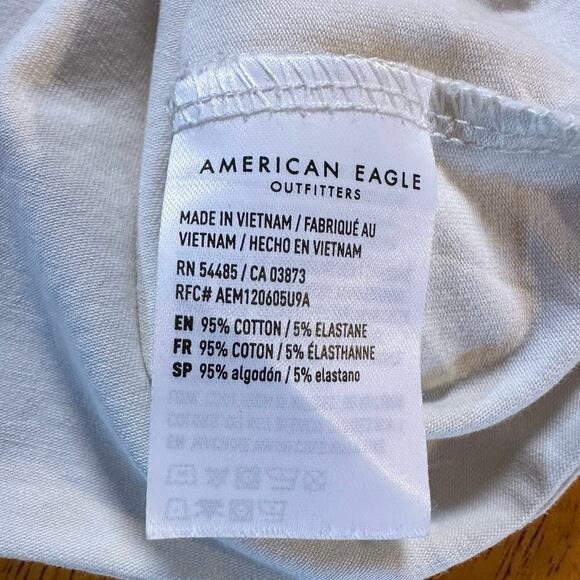 American Eagle Cropped Tank Top XL Cream Rainbow Striped Spaghetti Strap‎ Women - Picture 3 of 5